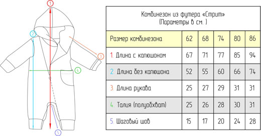 Комбинезон Стрит размеры